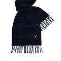 Dark Navy-Dark Denim - Back - Lyle & Scott Checked Lambswool Scarf