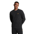 Jet Black - Side - Lyle & Scott Mens Tape Crew Neck Sports Sweatshirt