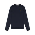 Dark Navy - Front - Lyle & Scott Mens Tape Crew Neck Sports Sweatshirt