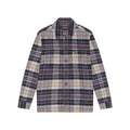 Dark Navy-Chalk - Front - Lyle & Scott Mens Checked Flannel Overshirt