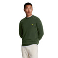 Dark Green Marl - Front - Lyle & Scott Mens Lambswool Blend Crew Neck Long-Sleeved Jumper