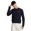 Dark Navy Marl - Front - Lyle & Scott Mens Lambswool Blend Crew Neck Long-Sleeved Jumper