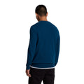 Apres Navy Marl - Back - Lyle & Scott Mens Lambswool Blend Crew Neck Long-Sleeved Jumper