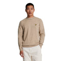 Heritage Taupe Marl - Front - Lyle & Scott Mens Lambswool Blend Crew Neck Long-Sleeved Jumper