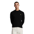 Jet Black Marl - Front - Lyle & Scott Mens Lambswool Blend Crew Neck Long-Sleeved Jumper