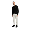 Jet Black Marl - Side - Lyle & Scott Mens Lambswool Blend Crew Neck Long-Sleeved Jumper