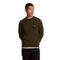 Olive Marl - Front - Lyle & Scott Mens Lambswool Blend Crew Neck Long-Sleeved Jumper