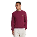 Rich Burgundy Marl - Front - Lyle & Scott Mens Lambswool Blend Crew Neck Long-Sleeved Jumper