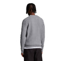 Mid Grey - Back - Lyle & Scott Mens Marl Cable Knit Crew Neck Jumper