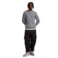 Mid Grey - Side - Lyle & Scott Mens Marl Cable Knit Crew Neck Jumper