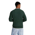 Dark Green - Back - Lyle & Scott Mens Marl Cable Knit Crew Neck Jumper