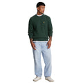 Dark Green - Side - Lyle & Scott Mens Marl Cable Knit Crew Neck Jumper