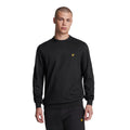 Jet Black - Front - Lyle & Scott Mens Fly Fleece Crew Neck Sports Sweatshirt