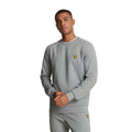 Mid Grey Marl - Front - Lyle & Scott Mens Fly Fleece Crew Neck Sports Sweatshirt