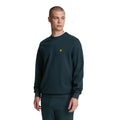 Dark Navy - Front - Lyle & Scott Mens Fly Fleece Crew Neck Sports Sweatshirt