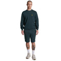 Dark Navy - Side - Lyle & Scott Mens Fly Fleece Crew Neck Sports Sweatshirt