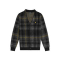 Jet Black - Front - Lyle & Scott Mens Tartan Brushed Cardigan