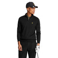 Jet Black - Side - Lyle & Scott Mens Merino Wool Quarter Zip Golf Jumper