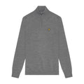 Mid Grey Marl - Front - Lyle & Scott Mens Merino Wool Quarter Zip Golf Jumper