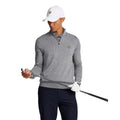 Mid Grey Marl - Back - Lyle & Scott Mens Merino Wool Quarter Zip Golf Jumper