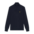 Dark Navy - Front - Lyle & Scott Mens Merino Wool Quarter Zip Golf Jumper