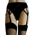 Black - Front - Silky Womens-Ladies Cross Strap Suspender Belt