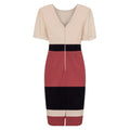 Pink-Navy - Close up - Paper Dolls Womens-Ladies Cannes Stripe Panel Dress