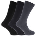 Shades Of Blue - Front - Mens Big Foot Non Elastic Diabetic Socks (3 Pairs)