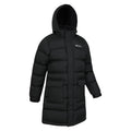 Black - Side - Mountain Warehouse Childrens-Kids Water Resistant Longline Padded Jacket