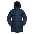 Dark Blue - Front - Mountain Warehouse Childrens-Kids Water Resistant Longline Padded Jacket