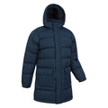 Dark Blue - Side - Mountain Warehouse Childrens-Kids Water Resistant Longline Padded Jacket