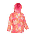 Bright Orange - Side - Mountain Warehouse Childrens-Kids Snowdrop Watercolour Ski Jacket