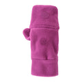 Pink - Side - Mountain Warehouse Childrens-Kids Fingerless Fleece Mittens