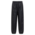 Black - Front - Mountain Warehouse Childrens-Kids Fleece Lined Waterproof Trousers