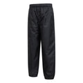 Black - Side - Mountain Warehouse Childrens-Kids Fleece Lined Waterproof Trousers