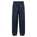 Navy - Front - Mountain Warehouse Childrens-Kids Fleece Lined Waterproof Trousers