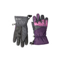 Fuchsia-Black - Front - Mountain Warehouse Childrens-Kids Extreme Waterproof Ski Gloves