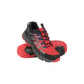 Active Red - Close up - Mountain Warehouse Mens Enhance Trail Waterproof Running Trainers