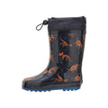 Teal - Lifestyle - Mountain Warehouse Childrens-Kids Dinosaur Skeleton Wellington Boots