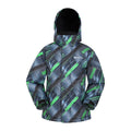 Dark Green-Grey - Back - Mountain Warehouse Childrens-Kids Printed Ski Jacket Set