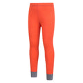 Orange - Side - Mountain Warehouse Childrens-Kids II Merino Wool Base Layer Bottoms