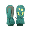 Green - Side - Mountain Warehouse Childrens-Kids Critter Ski Mittens