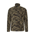 Green - Front - Mountain Warehouse Mens Camber II Camo Half Zip Fleece Top