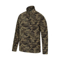 Green - Side - Mountain Warehouse Mens Camber II Camo Half Zip Fleece Top