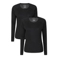 Black - Lifestyle - Mountain Warehouse Womens-Ladies Talus Thermal Base Layer Top (Pack of 2)