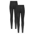 Black - Front - Mountain Warehouse Womens-Ladies Brushed Isotherm Thermal Leggings (Pack of 2)