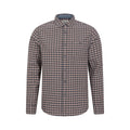 Dark Grey - Front - Mountain Warehouse Mens Driftwood Checked Organic Shirt