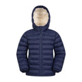 Navy - Front - Mountain Warehouse Childrens-Kids Seasons Faux Fur Lined Padded Jacket