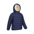 Navy - Side - Mountain Warehouse Childrens-Kids Seasons Faux Fur Lined Padded Jacket