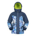 Navy - Front - Mountain Warehouse Childrens-Kids Himalayan Abstract Ski Jacket